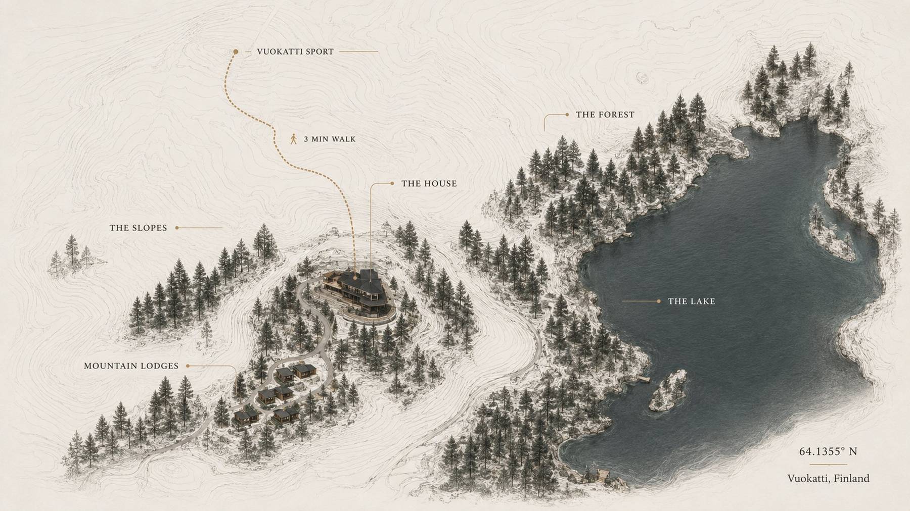 Site plan of The Sixth House, Vuokatti